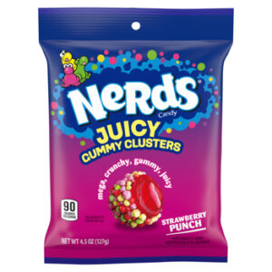 Nerds Juiced Gummy Clusters 4.5oz Peg Bag 12ct